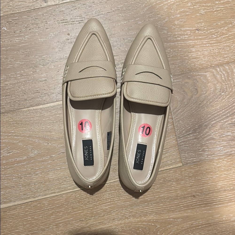 Jones New York Tan Leather Loafers Flats